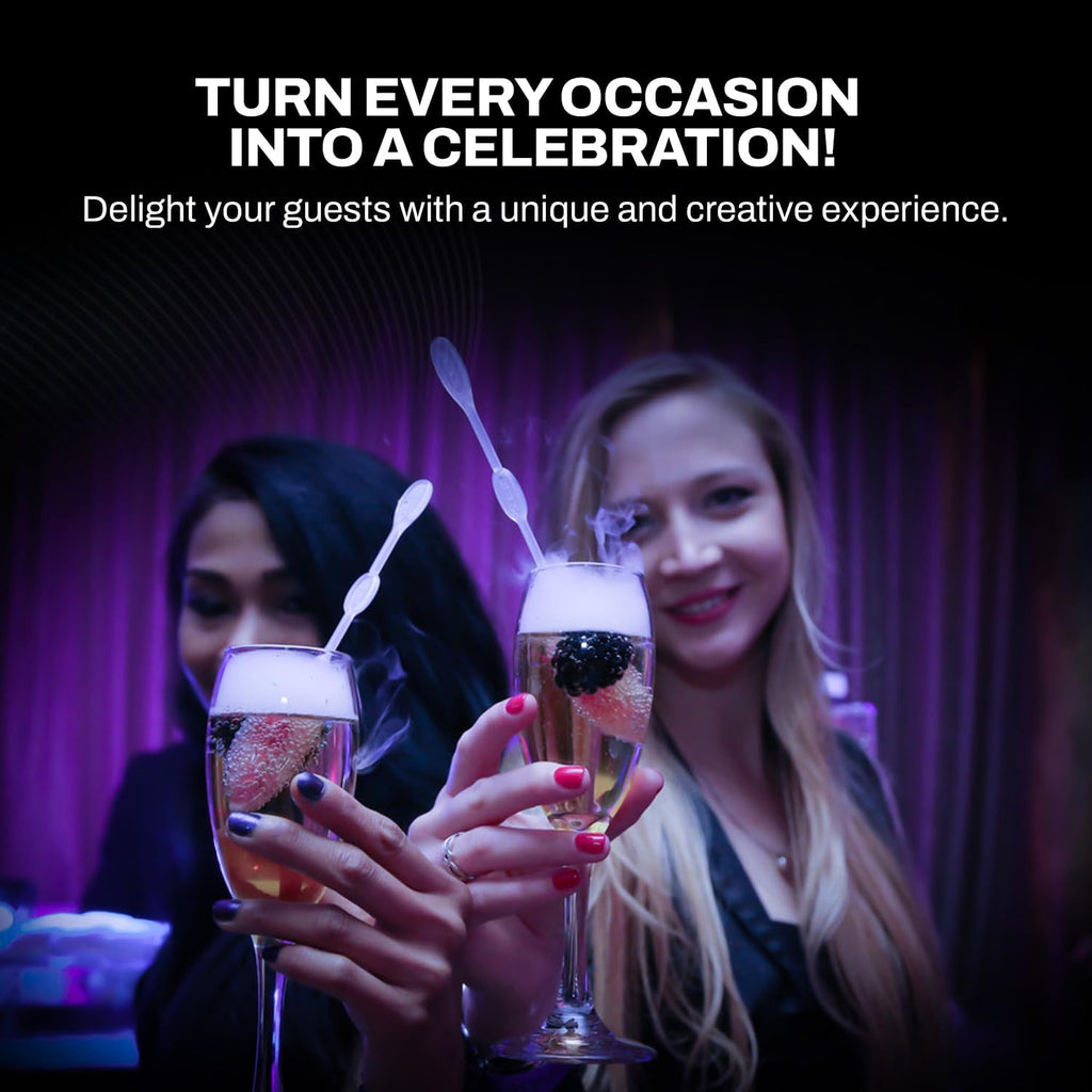 Icicle Cocktail Stirrer, Dry Ice Swizzle Sticks for Smokey Cocktails, Drinks, and Coffee, Glows In The Dark, (Use with Dry Ice), 50 Pack