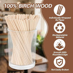 MAQIHAN 250PCS Individually Wrapped Wooden Coffee Stirrers - 5.5 Inch Biodegradable Beverage Stir Sticks for Hot & Cold Drinks, Eco-Friendly Disposable Coffee Sticks for Office, Home, Café