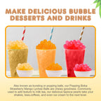 Fanale Strawberry Mango Lychee Popping Boba Pearls, Vegan, Non GMO, Gluten Free, Fat Free, Perfect for Bubble Tea, Smoothies, Ice Cream, Desserts, and Beverages 3 lb (1 lb X 3)