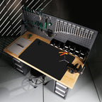 Ewen 2mm Thick Silicone Mats for Kitchen Counter, 27.6x19.5in Heat Resistant Silicone Baking Mat, Large Placemat Pastry Countertop Protector Mat Hot Pad for Stove Coffee Maker Air Fryer Toaster Black