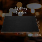 Tioncy 10 Pcs Bar Mat for Countertop 18 x 12 Inch Non Slip Rubber Mat Service Spill Cocktail Bartending Coffee Bar Mats for Hot Dishes Restaurants Barbershop Clippers Hot Pads, Black