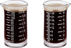Ackers 4 Oz Glass Measuring Cup,Borosilicate Shot Glass with V-Shaped Spout-Etching Scale