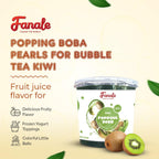 Fanale Kiwi Popping Boba Pearls, Vegan, Non GMO, Gluten Free, Fat Free, Perfect for Bubble Tea, Smoothies, Ice Cream, Desserts, and Beverages.