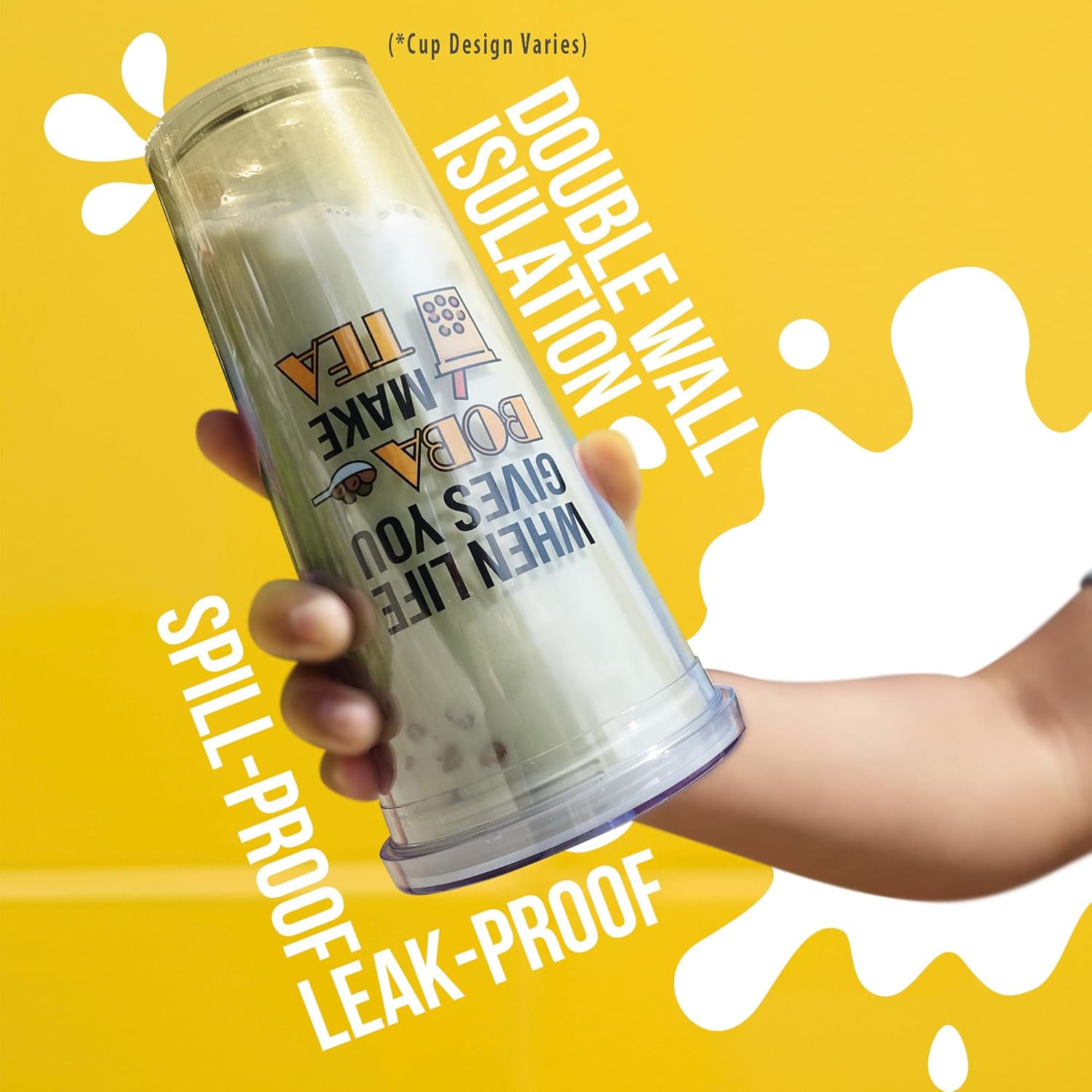 YUMBUCHA Instant Boba Making Kit - A Complete Set for Boba Tea Lovers - 30 Drinks, Reusable Cup & Straw, Tapioca Pearls, and Loose Leaf Teabags - White Peach Oolong, Jasmine Green, Classic Black