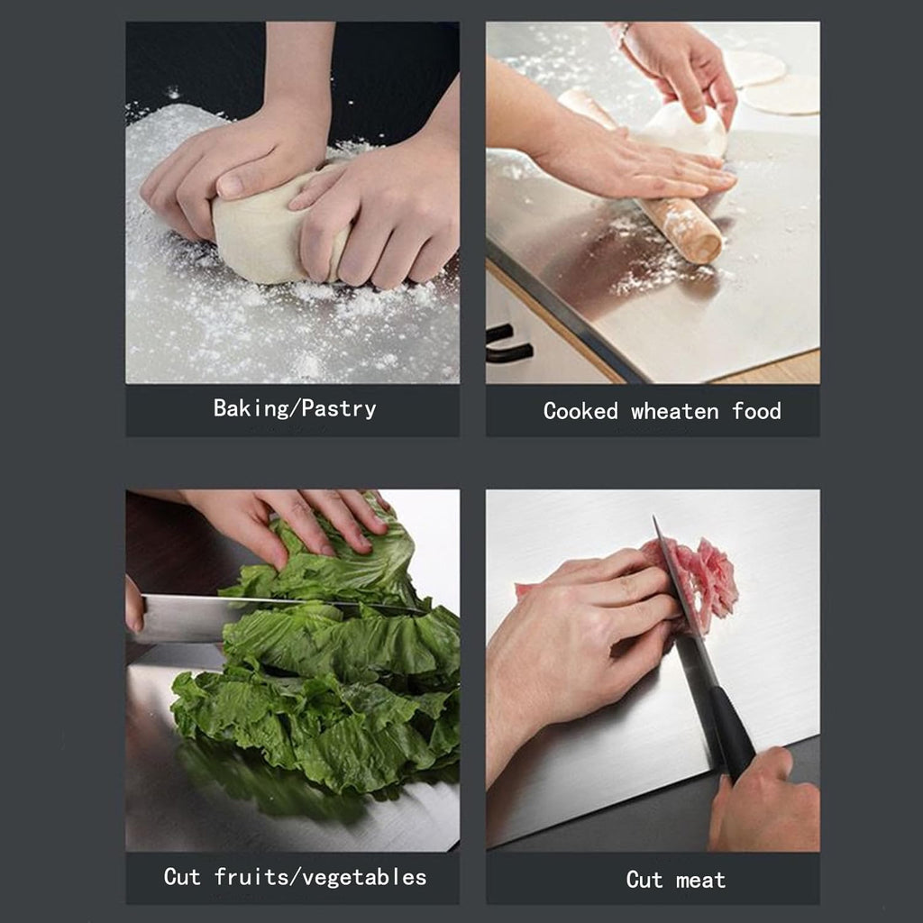 Stainless Steel Cutting Boards for Kitchen,Baking Board,Pastry Board,kneading Panel - Suitable for Cutting Vegetables, Fruits, Meat,bread - Easy To Clean and Store (50x40cm/19.6x15.7in)