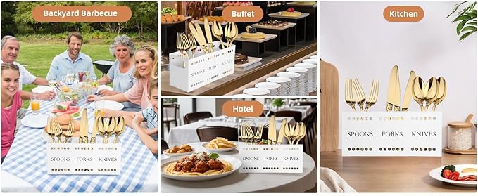 Silverware Caddy Flatware Cutlery Holder Metal Silverware Organizer Containers White Kitchen Utensil Holder for Countertop Spoon and Fork Holder Flatware Utensils Caddy for Party