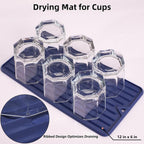 Dish Drying Mat, Mini Silicone Drying Mat for Kitchen Counter, Heat Resistant Silicone Mat for Countertop Protector, Super Thick Non-Slip Dish Drying Pad for Coffee Cup/Bottle/Glassware