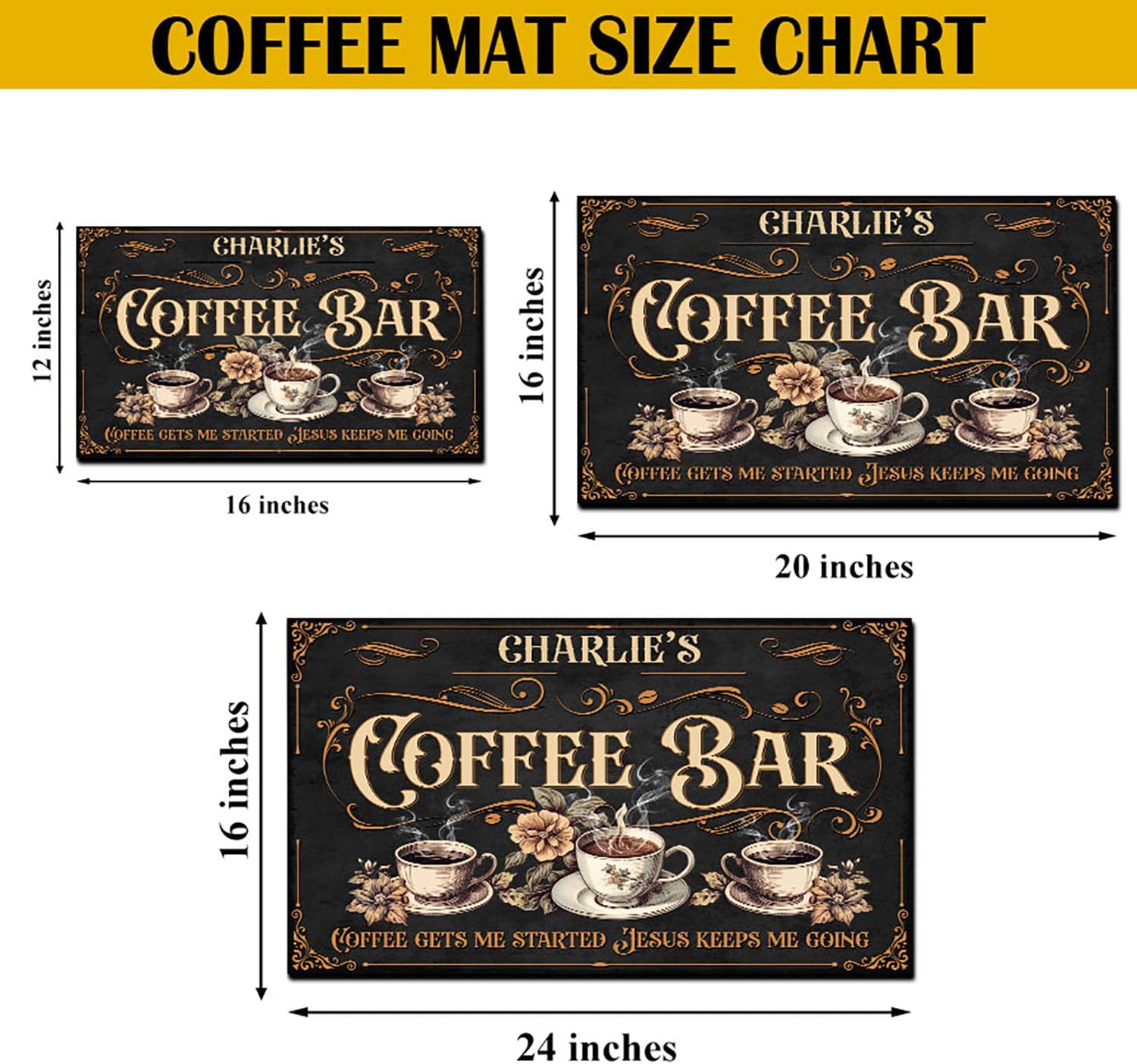 THUYPT Personalized Absorbent Coffee Mat for Counter, Coffee Drying Mat Coffee Bar Accessories, Kitchen Counter Coffee Maker Coffee Station Decoration (07)