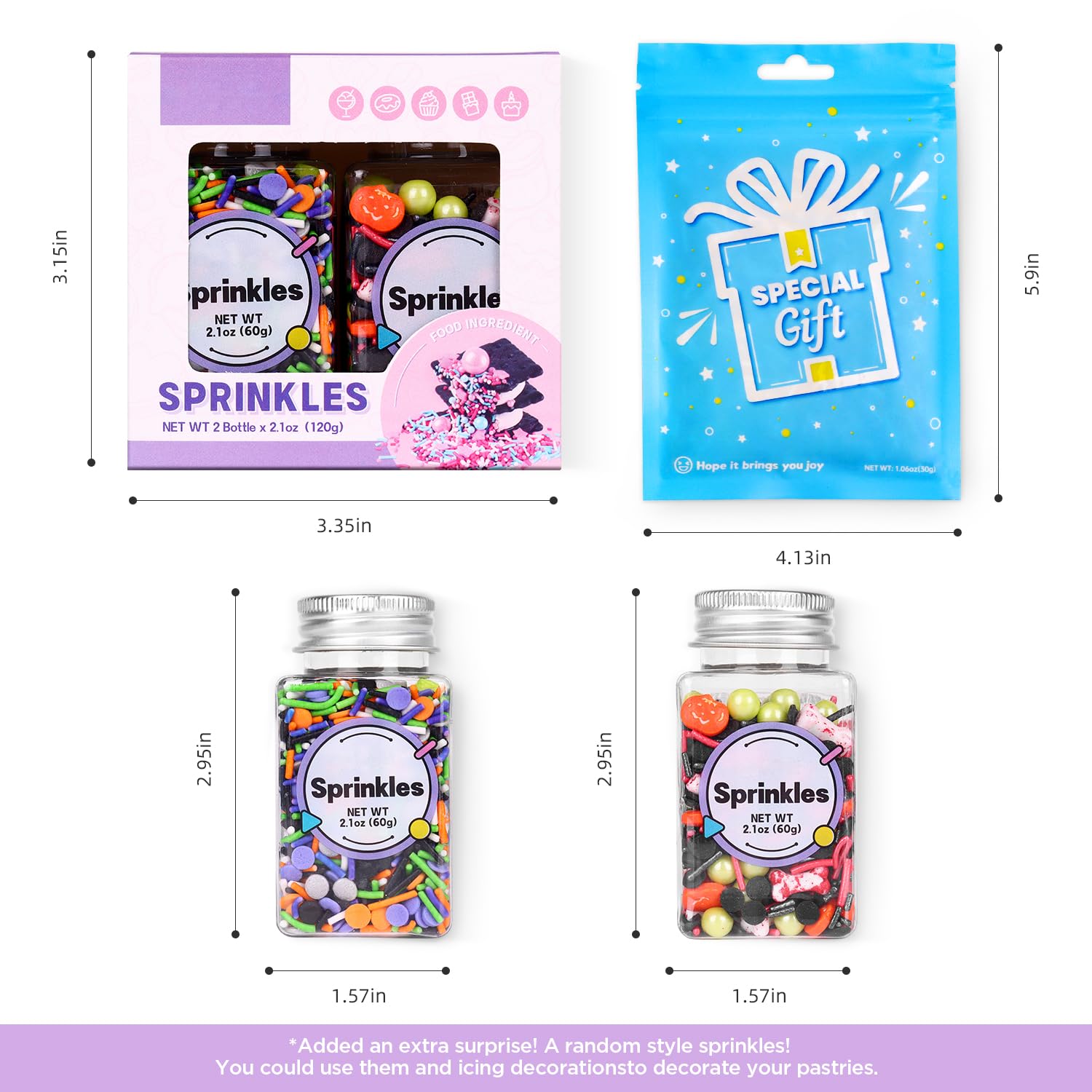 Edible Halloween Sprinkles, Tombstone Cupcake Toppers, Halloween Cake Decorations, Bloody Candy Bones, Pumpkin Cupcake Toppers, Ice Cream, Cookies, Macaron, Chocolate, Cakecicles(120g/4.2oz)