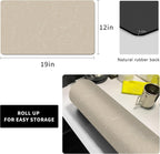 Coffee Maker Mat for Countertop - Coffee Bar Accessories Fit Under Cafe Machine, Rubber Backed Absorbent Pad, Table Mat Under Appliance, Kitchen Counter Dish Drying Mat, 19"x12", Marble Beige