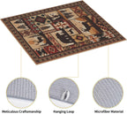 Western Wildlife Geometric Dish Drying Mat for Kitchen Counter, 16" x 18" Absorbent Microfiber Foldable Drying Pad for Dishes, Absorption, Washable, Decorative Rustic Kitchen Mat for Sink, Home Decor