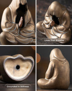 Ceramic Zen Figurine Faceless Tea Pet - Kung Fu Tea Set Accessories, Japanese Decor for Home, Asian Meditation Statue