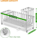 Cisily Extra Large Silver Sponge Holder for Kitchen Sink, Sink Caddy Organizer with High Brush Holder, Kitchen Countertop Organizers and Storage Essentials, Rustproof 304 Stainless Steel