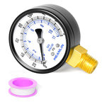 MEANLIN MEASURE 0-160Psi Well Pump Pressure Gauge 1/4" NPT 2" FACE DIAL for Air Compressor RV Regulator Water Pressure Tester Lower Mount, with Teflon Tape