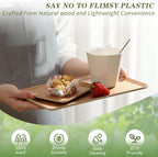 Wooden Trays for Eating, Decorative Serving Trays for Party, Great for Tea Tray, Bar Tray, Breakfast Tray - 11 x 14 Inch