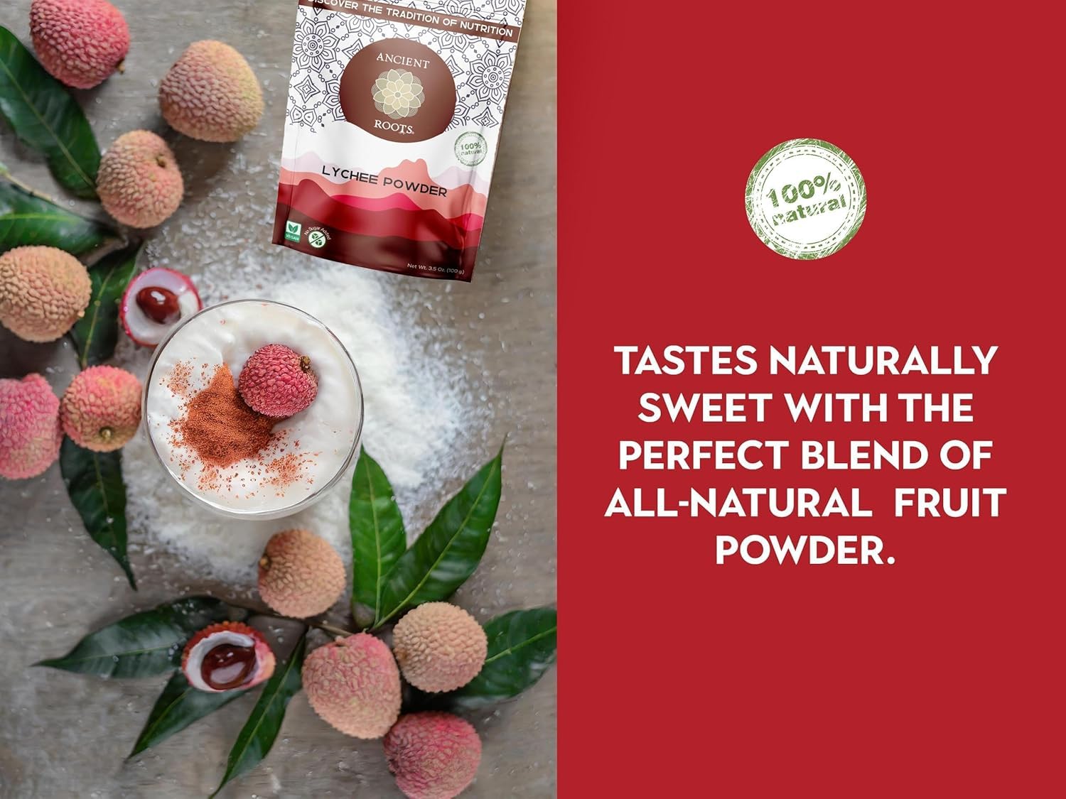 Ancient Roots Lychee Fruit Powder - All-Natural Fruit Powder, Filled with Antioxidants, 75 Servings (10.5 ounces)