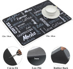 SHACOS Coffee Mat 2-Pack 12x19 Inch Absorbent Non Slip Coffee Maker Mats for Countertop Coffee Bar Accessories Dish Drying Mat Waterproof Heat Resistant, Chalkboard Black