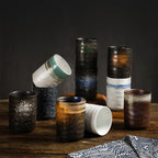 Stoneware Coffee Bar Utensil Holder Tea & Coffee Spoon & Stirrer Holder for Stir Stick Straw Teaspoon Holder Spoon Cup Small Utensil Jar (Coastal beach)