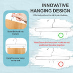 12 Pack Cabinet Door Painting Hanger 14.57 x 5.24 Painting Drying Rack with 60 Pcs Metal Screw-in Cup Hooks,Cabinet Door Drying Rack Art Drying Brackets Painter Tools