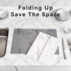 Stone Dish Drying Mat for Kitchen Counter, 24" x 16" Diatomaceous Earth Drying Mat, Foldable Stone Drying Mat, Super Absorbent Fast Dry Stone Mat, Drying Board Diatomaceous for Kitchen, Marble White