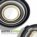 Zulay Kitchen 12 Piece Plastic Mixing Bowls with Leak-Proof Lids Set - Microwave and Freezer Safe Kitchen Mixing Bowls for Preparing, Serving and Storing - Large Nesting Bowls (Midnight Ombre)