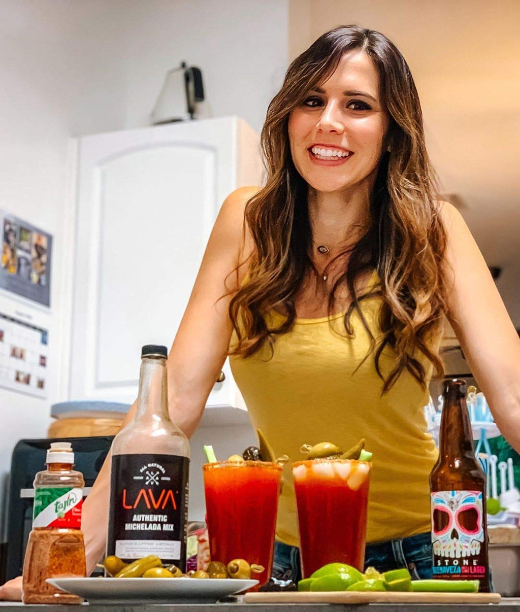 LAVA All Natural Authentic Michelada Mix Craft Cocktail Mixer, Made with Real Tomatoes, Ancho Chile Peppers, Tamarind, No Junk Ingredients, Vegan, 1-Liter (33.8oz) Glass Bottle, Ready to Use