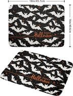 Halloween Black Bats Dish Drying Mat 16x18 Inch Happy Halloween Spooky Bat Microfiber Drying Mat for Dishes Absorbent Fast Dry Dish Rack Mat Drainer Pad Kitchen Decor Accessories for Halloween