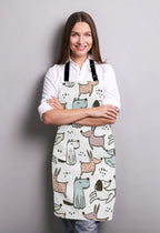 Cartoon Dogs Apron for Women and Men, Adjustable Kitchen Chef Apron for Cooking Baking - Cute Birthday, Anniversary, Mother's Day Apron Presents for Mom Wife Girlfriend Aunt Grandma