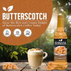 Syruvia Glazed Donut & Butterscotch Coffee Syrup - 25.4 fl oz Premium Coffee Flavoring Syrup. No Coloring, Kosher, and Gluten-Free. Perfect for Drinks, Sodas, Shakes, Desserts, & More.