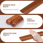 Natural High-Density Solid Bubinga Wood French Rolling Pin | 50% Heavier than Sapele pins | Less Effort | Perfect for Pies, Pastry & Cookies | Protective Fabric Sleeve - Ideal Baking Gift.