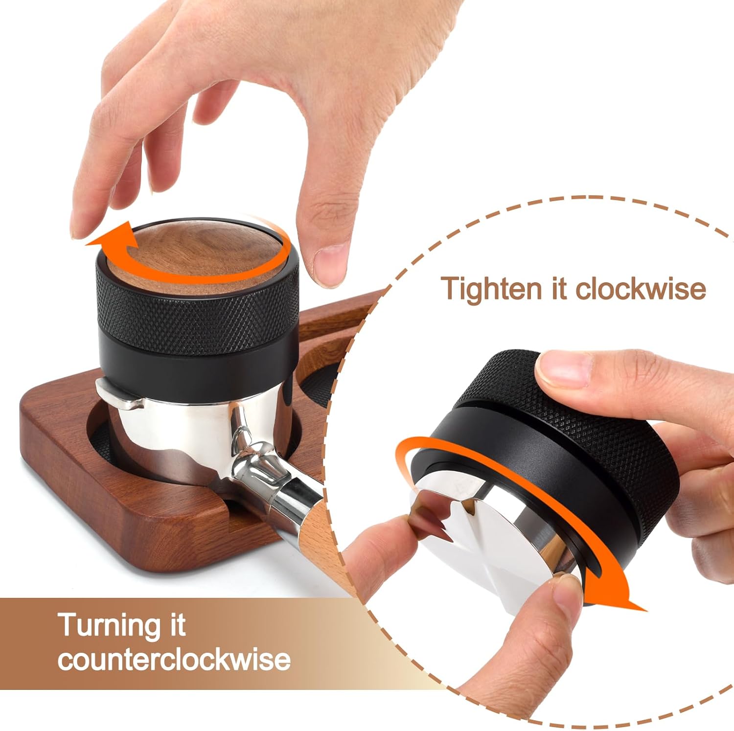 53mm Coffee Distributor and Tamper, Dual Head Espresso Tool with Adjustable Depth - Professional Coffee Leveler and Hand Tamper for 51mm Portafilters, Barista-Grade Espresso Accessory (53mm)