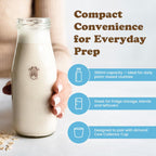 Almond Cow 300ml Glass Jar with Rust-Resistant Aluminum Cap - Reusable, Eco-Friendly Storage for Plant-Based Milk, Creamers, Wellness Shots, and Ingredients - Minimalist, Vintage-Inspired Design