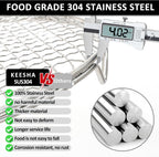 Cooling Racks Set with 2 x Dish Racks, 1 x 12" Basting Cover Dome and 2 x Oil Bottle, Premium 304 Stainless Steel Steamer & Canning Rack for Cooking and Baking