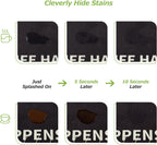 Matace Designer Coffee Bar Mat, Small 12 x 19 Inches, Rubber Backing, Absorbent Coffee Maker Mats for Dish Drying, Kitchen Countertop, Life Happens Coffee Helps, Black