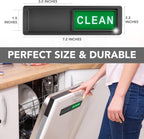 Premium Clean Dirty Dishwasher Magnet, Dirty Clean Sign for Dishwasher Easy to Read and Strong Slide for Changing Signs, Heavy Duty Magnet with Optional Stickers (Red & Green (Black))