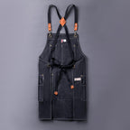 Canvas Aprons for Men Chef Apron, Work Apron with Large Pockets - 16oz Heavy Duty Cross Back, BBQ, Cooking