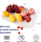 TP Grilling Prep and Serve Trays, 17" BBQ Tray for Meat Marinating and Food Plating, Melamine Serving Platters Set of 2 Grilling Accessories, Blue and White