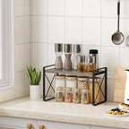 Giikin Kitchen Countertop Organizer, Wood Desk Shelf Riser, Gray Spice Rack for Kitchen Counter, Countertop, Cabinet (15.7 Inches, Gray)
