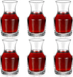 6 Pack Single Serving Wine Carafe Glass Small Mini Carafe Individual Wine Refill Decanter for Dinner Parties Tastings Bars Restaurants (6.5 oz)