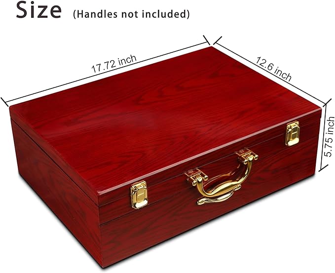 75-Pc Luxury Flatware Set for 12 w/Storage Case 24K Gold Premium Dining Cutlery Service - 18/10 Surgical Stainless Steel Silverware Hostess Serving Set in a Chest