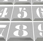 HAUTMEC Vintage Aluminum Numbers Stencils, 0 to 9 Aluminum Stencils & Holder, 2"(50mm) Numbers, Shop Stencil, Advertising Stencilling, Craft-Printing, Reusable HD00002