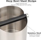 Italian Espresso Tapping Box, Stainless Steel Coffee Grinding Tapping Box, With Detachable Tapping Rod And Anti Slip Rubber Base (Silver)