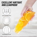 17 Oz Glass Juice Bottles with Lids, Glass Bottles, BPA Free, Borosilicate Glass for Juicing, Smoothies, Infused Water, Beverage Storage, Shaker Bottles (4 Pack)