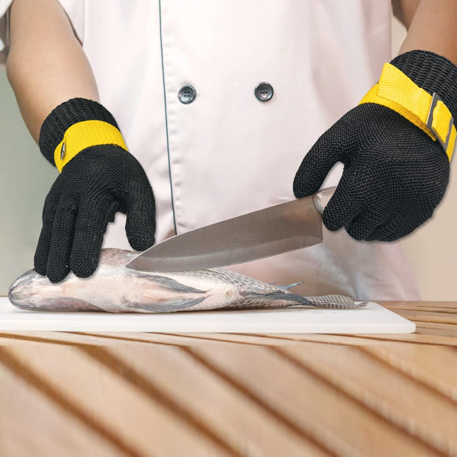 Schwer ANSI A9 Cut Resistant Glove, Food Grade Stainless Steel Wire Mesh, Knife Cutting Gloves, Butcher Meat, S(Pack of 1)