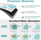 Findosom 2PCS 16" x 24" Dish Drying Mat & 24" x 5.5" Sink Splash Guard, Super Absorbent & Cuttable Dish Mat Drying Kitchen Mat with Teal Floral, Hide Stain Drying Mat for Kitchen Counter