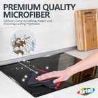 Airlab Microfiber Cleaning Cloth Waffle Weave Dust Rags for Household Kitchen Towel Absorbent Quick Drying Cleaning Rags Streak Free Lint Free, 6 Pack,12 x 12 Inches, Grey