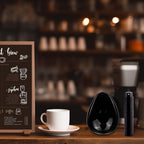 Coffee Bean Dosing Cup and Spray Bottle Set - Ceramic Espresso Accessories Kit, 8ml Static Reducing Sprayer for Camping, Gym, Home Use | Barista-Approved Dosing Tools (Black, 2)