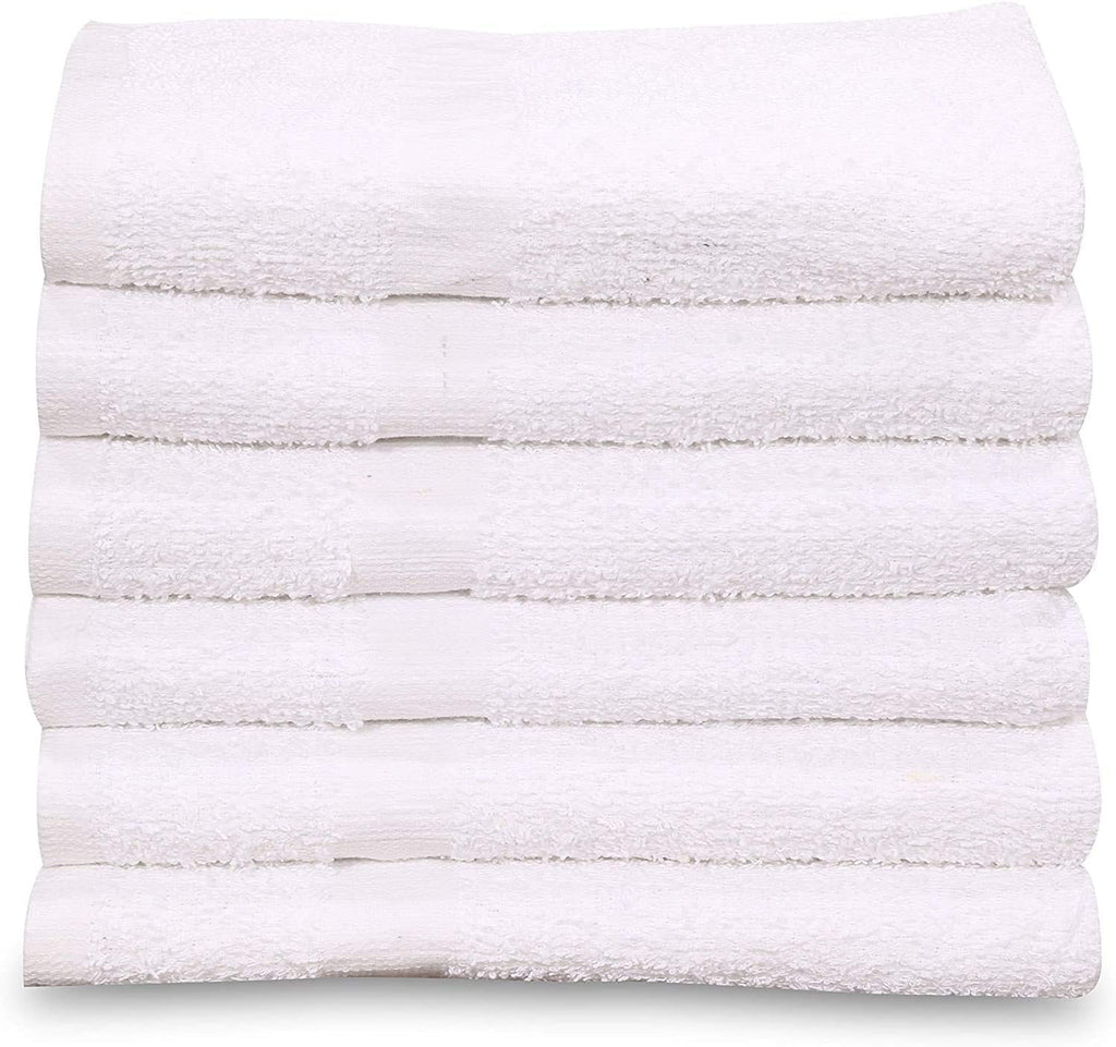 GOLD TEXTILES New Cotton Blend White Restaurant Bar Mops Kitchen Towels (12, White)