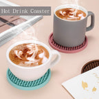 ME.FAN Silicone Coasters [6 Pack] Thickened Drink Coasters with Holder - Cup Mat - Non-Slip, Non-stick, Stay Put, Deep Tray - Prevents Furniture and Tabletop Damages(Gray)