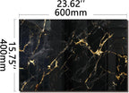 DAIFURONGE Tempered Glass Backsplash For Kitchen Behind Stove,Black Marbling Stove Backsplash Top Cover,Easy to Clean Glass Splashback, Sink Cover Splash Guard,Home Kitchen Wall Decor (23.62"x15.75"(60x40cm))